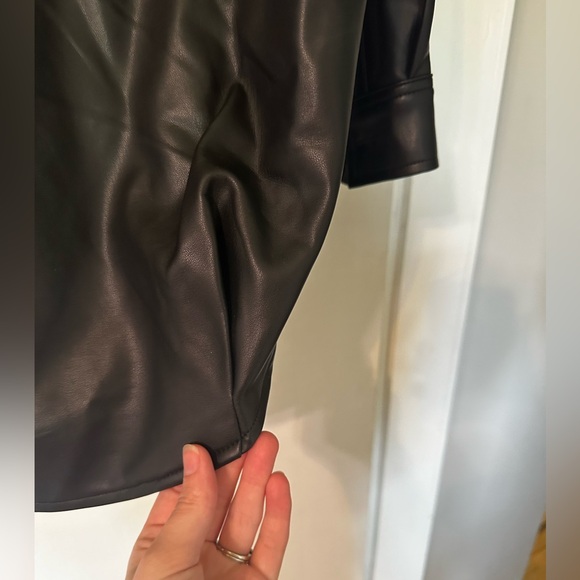 French Connection Faux Leather Long Sleeve Top - Picture 16 of 16